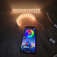 Compact 12-volt voltage-adjustable devil's eye led ring, color adjustment via phone