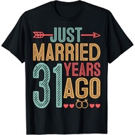 Just Married 31 Years Ago - Couple 31Th Wedding Anniversary T-Shirt