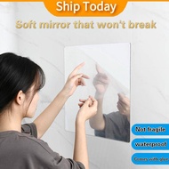 30CM BIG Mirror Wall Not Break Adhesive Soft Mirror Stickers Use to Toilet Bathroom Mirror Stickers