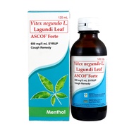 Ascof Forte Vitex negundo L. Lagundi Leaf 600mg/5mL 120mL Syrup Menthol