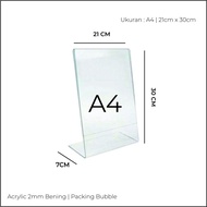 Acrylic Display A5 A4 | A5 A4 Brochure Holder | Acrylic Tent Card Holder Type L