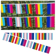 Picbliss Party Rainbow  Pride Bunting 33ft Bright Colorful Decorations Supplies