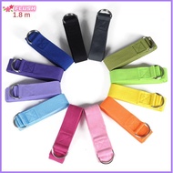 FLUSHED Yoga Strap, 1.8mx3.8cm Flexibility Exercise Straps,  Adjustable D-Ring Buckle Durable Cotton