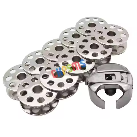 M SIZE 10PCS BOBBINS &1PCS BOBBIN CASE FIT FOR JACK H2,H5 JUKI DU-141H,DU-1181,DU-1181N Typical GC03