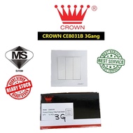 CROWN 3Gang 1Way Flush Switch (5Pcs - 10Pcs)