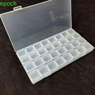 EPOCH Medicine Organizer, Lightweight Clear 32 Grid Pill Organizer Box, Safe To Use Sturdy Compact Moisture Proof One Month Pill Cases Holds Vitamins