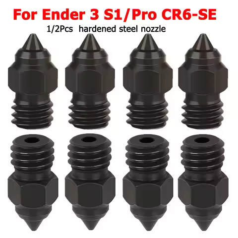 For CR-6 SE Nozzle Hardened Steel 3D Printer Parts Nozzles 0.2/0.4/0.6/0.8mm for CR6 SE CR10 Ender 3