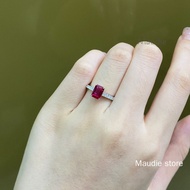 Discount in Jewelry Time 100% S925 Silver Blue Sapphire Ladies Ring Matching Laboratory Cultivation 