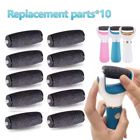 10pcs Foot Care Tool Heads Pedi Hard Skin Remover Refills Replacement Rollers For Scholls File Feet 