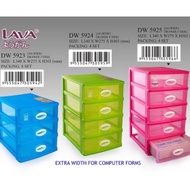 LAVA PLASTIC A4 DRAWER 3/4/5 TIER_COMPUTER FORMS_DOCUMENT DRAWER_DESK DRAWER_DW5923/DW5924/DW5925_RAK CABINET_A4