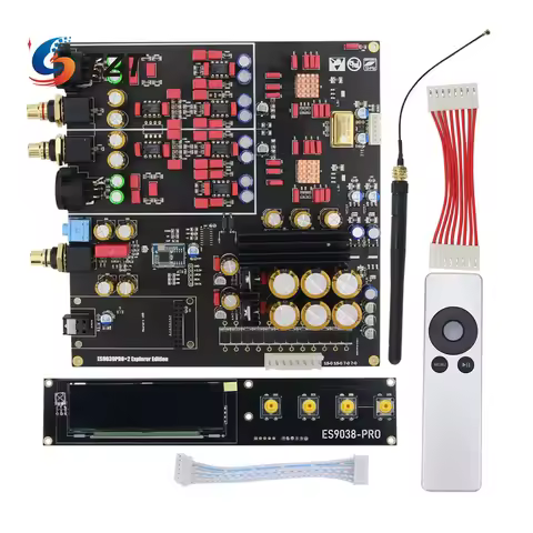 TZT Dual ES9038PRO Decoder Board DAC Board DSD 384K /Amanero USB /Bluetooth 5.0 Lossless Fiber Coaxi