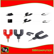 U Splitter Splitter Splitter 2 Port Aux Audio Parallel Jack 3.5mm Taffstudio U Audio Splitter