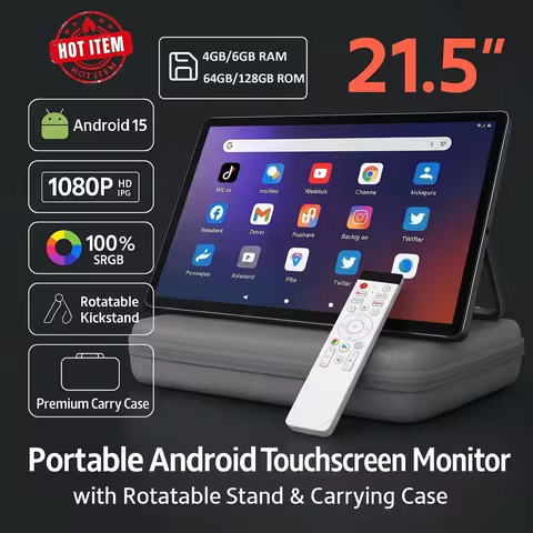 New 21.5 Inch Android 15 Tablet with Foldable Stand & Carry Bag FHD 1080P Screen Large 3D Speaker 10