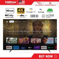 ✹SAMView UHD Licensed Google Android TV with Bluetooth and Google Chromecast  Voice Assistant (55) License Included❄