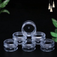 10 TRANSPARENT PLASTIC JARS, BLACK LID - Small jars 3gr/ 5gr/ 10gr/ 15gr/ 20gr FOR COSMETICS -EH610