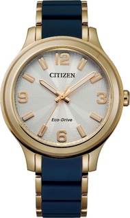 CITIZEN FE7078-93A ECO-DRIVE Solar Powered Analog Blue Gold Tone Stainless Steel Case Band WATER RESISTANCE CLASSIC LADIES WATCH