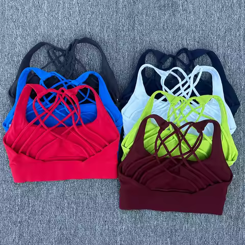 Women's Fitness Sports Bra Anti-Sweat Fitness Top Women Yoga Bra Shockproof Crop Top Cross Back Spor