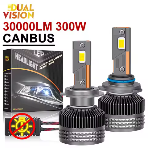 K5C H7 LED 30000LM Headlight Canbus H1 H4 H11 9012 HIR2 H8 H9 9005 9006 HB3 HB4 High Power 6000K 557