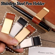 [H&L]1/2/4PCS Multipurpose Pen Clip for Notebooks Cards Bookmarking | Stainless Steel Leather Design