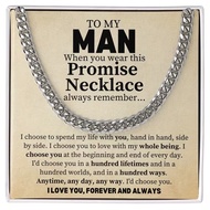Cuban Necklace+Message Card+Gift Box for Boyfriend/Husband/Fiance Daily Outfit Ideal Birthday/Party/