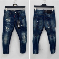 Dsq Blue Jeans Code D2-3110 Biker Version 4 Buttons Logo D2 Metal Soft Denim Tapered Leg