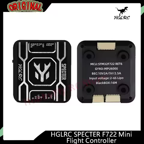 HGLRC SPECTER F722 Mini FC - MPU6000, OSD, BARO, 16MB, Dual BEC, 20×20mm, 2-6S, for FPV Freestyle