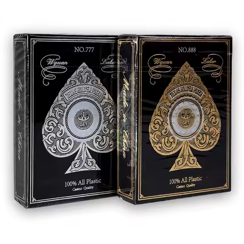 Premium Gold Edge Silver Edge Playing Cards PVC Plastic Waterproof Durable Poker Cards Large Charact