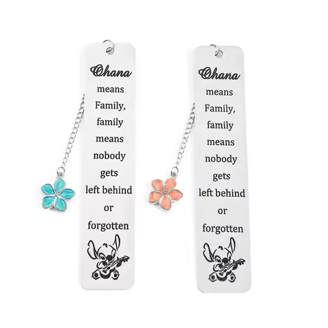 Ohana Means Family Stitch Bookmark Cartoon Kawaii Page Mark School Supplies Stainless Steel Statione