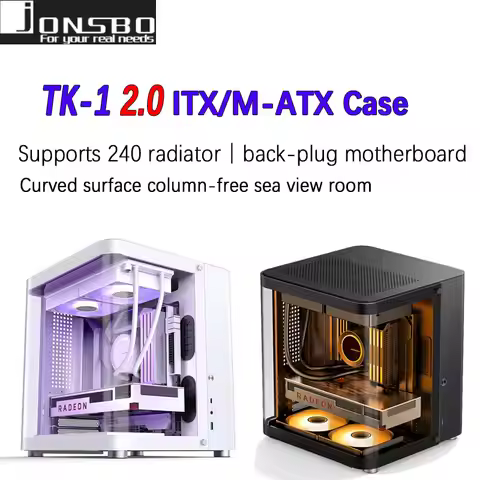 JONSBO TK-1 M-ATX/ITX Mini PC Case Ring tempered glass side transparent Maximum support for 160mm co