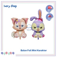 UNGU Mini Foil Balloons Disney Character Purple Rabbit Stella Lou Cat Lina bell