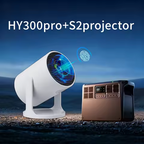 2026 NEW HY300pro+S2 4K Android 13 Portable Projector 8000Lumens WiFi 6 Theater Speaker 720P HD Supp