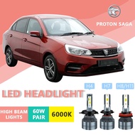 2PCS PROTON Saga Car LED Headlight Bulb 6000K White H4  H7 H8/H11 Hi/Lo Beam Headlamp Lampu