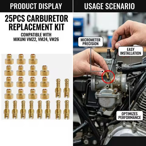25x Carburetor Main Jet Kit Pilot Slow Jet Set #88-#150 #15-#37.5 For Mikuni VM22 VM24 VM26 Dirt Pit