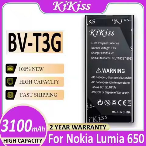 BV-T3G Mobile Phone Battery For Nokia Microsoft Lumia 650 RM-1154 BVT3G BV T3G Reliable Power 3100mA