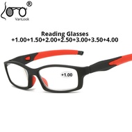 Fashion Reading Glasses Grade Men Women Spring Hinge Rubber Presbyopia Windproof Goggles Longsighted