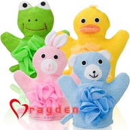 4PCS Hand Puppet Bath Wash Mitt Towel with Animal Designs for Children Bath Toy