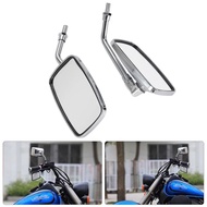 Chrome Universal Rectangle Motorcycle Rearview Mirrors 10mm Bolt Thread Motorbike Mirrors For Honda 