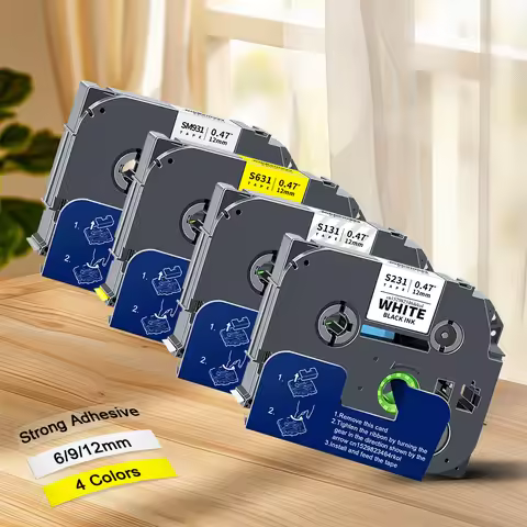 6/9/12/18/24mm Strong Adhesive Sticker Compatible Brother Label Tape TZe S231 S131 S221 S241 S251 fo