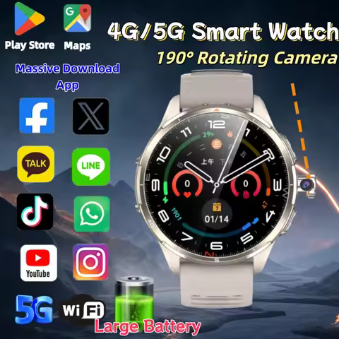 NEW H81 Android Smart Watch 5G Network 1.8inches AMOLED Large Screen 190°Rotating Camera Google Play