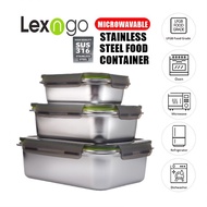 LEXNGO Microwavable Safe Leak-proof Stainless Steel SUS316L Food Storage Container Meal Prep Food Co