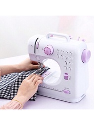 Nex便攜式縫紉機雙速初學者兒童縫紉機,配有倒車縫和12種內置花式,淺紫色