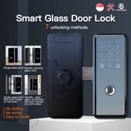 glass door fingerprint lock single &amp;double door office code lock electronic smart lock access lock