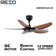 REZO REMOTE CONTROL CEILING FAN WITH DC MOTOR (42") ZERON PLUS 42