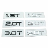 1.8T 2.0T 3.0T for Audi A3/A4/A5/A6/A7/Q3/Q5/Q7 Rear trunk displacement logo sticker Decorative labe