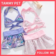 Summer Dress for Puppy Female Cat Dog Costume Pink Bikini Suit Swimsuit Pet Birthday Dress Dog Cloth
