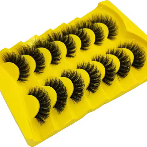 AMSDCN 7 Pairs Russian Strip Lashes DD Curl Lashes Pack Fluffy False Lashes russian Lashes Pack Fluf
