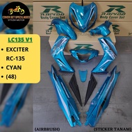 (STICKER TANAM/AIRBRUSH) RAPIDO COVER SET LC135 V1 EXCITER RC-135 (48) CYAN