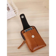dompet lelaki wallet for man Wear-Resistant Cowhide Waist Bag Men Wear Belt Vertical Waist Wallet Ou