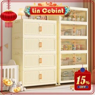 LC Double Doors Storage Box Stackable Foldable Multipurpose Storage Cabinet Large Space L50~80cm收纳柜