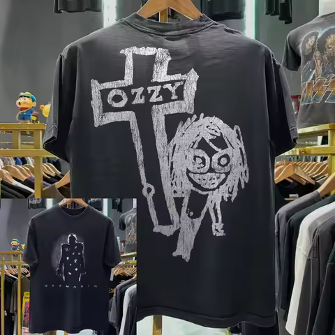 1995 Ozzmosis Ozzy Osbourne Aged T-Shirt Black S-4XL Vtg Shirt Graphic 2026 Summer New Women's